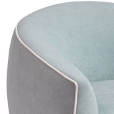 Jordan Contrast Piping Velvet Swivel Chair