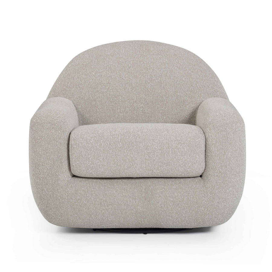 Tiago Warm Grey Boucle Swivel Chair