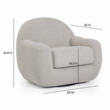 Tiago Warm Grey Boucle Swivel Chair