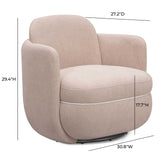 Wolfie Performance Chenille Swivel Accent Chair - View 8