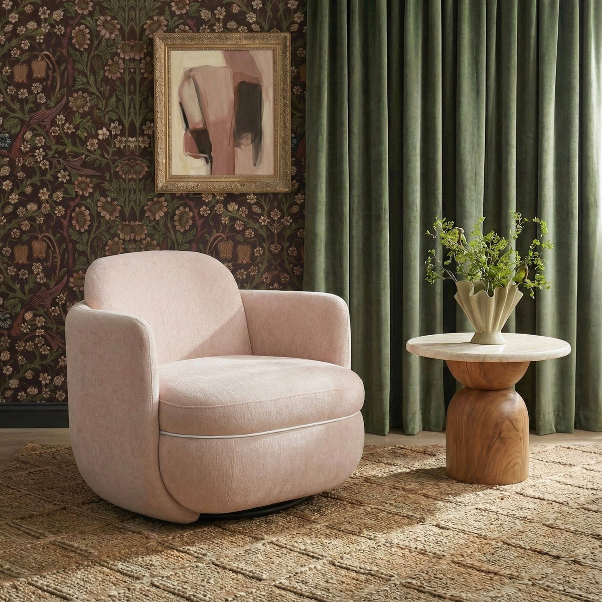 Wolfie Performance Chenille Swivel Accent Chair - View 2