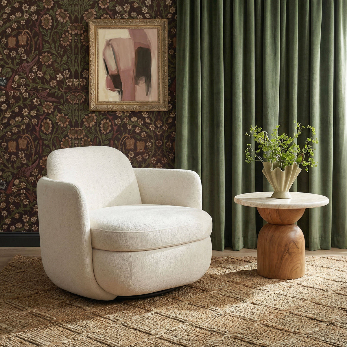 Wolfie Performance Chenille Swivel Accent Chair - View 10