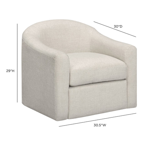 Thao Contract-Grade Basketweave Fabric Swivel Accent Chair - View 7
