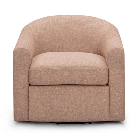Thao Contract-Grade Basketweave Fabric Swivel Accent Chair - View 10