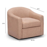 Thao Contract-Grade Basketweave Fabric Swivel Accent Chair - View 14