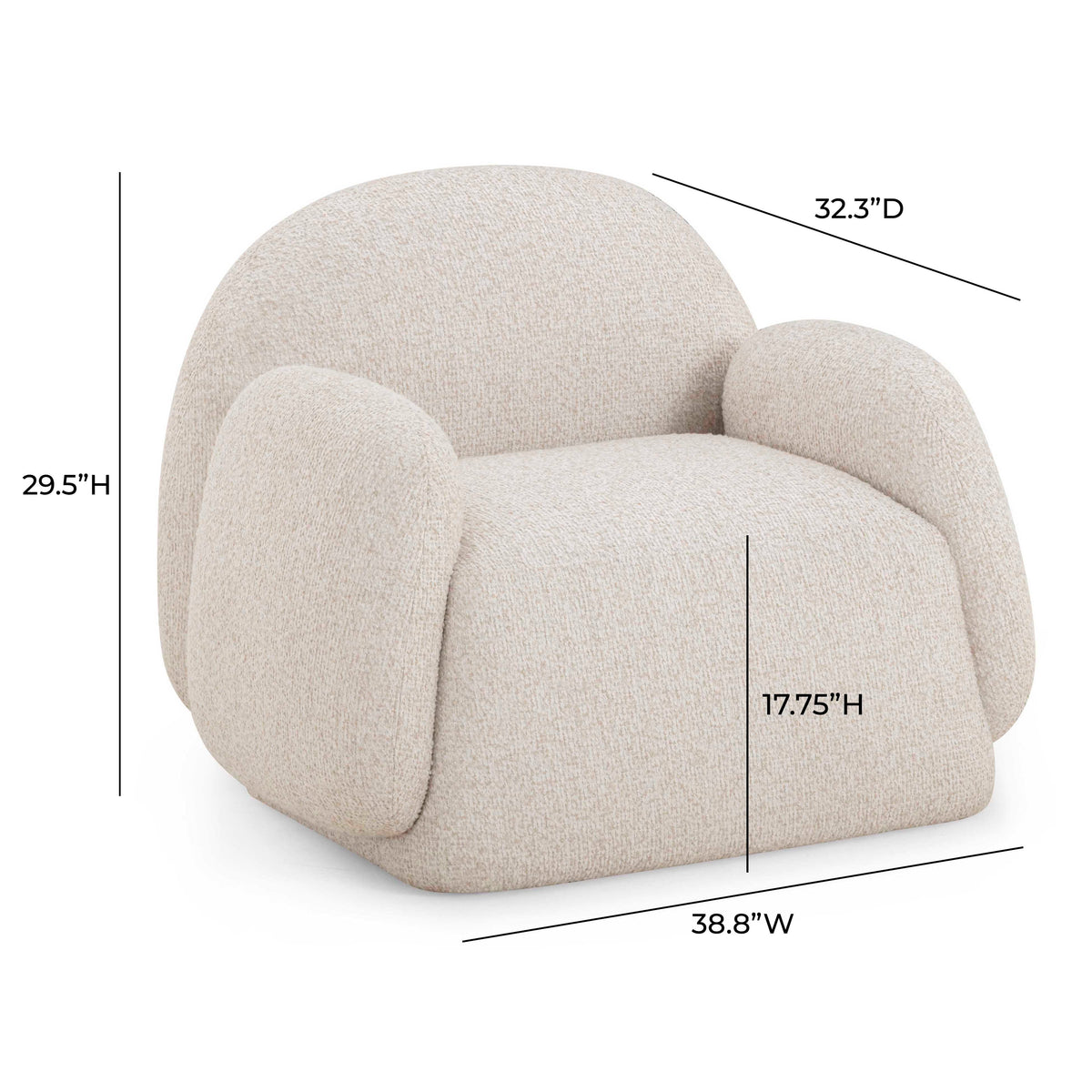 Marius Contract-Grade Boucle Accent Chair - View 15