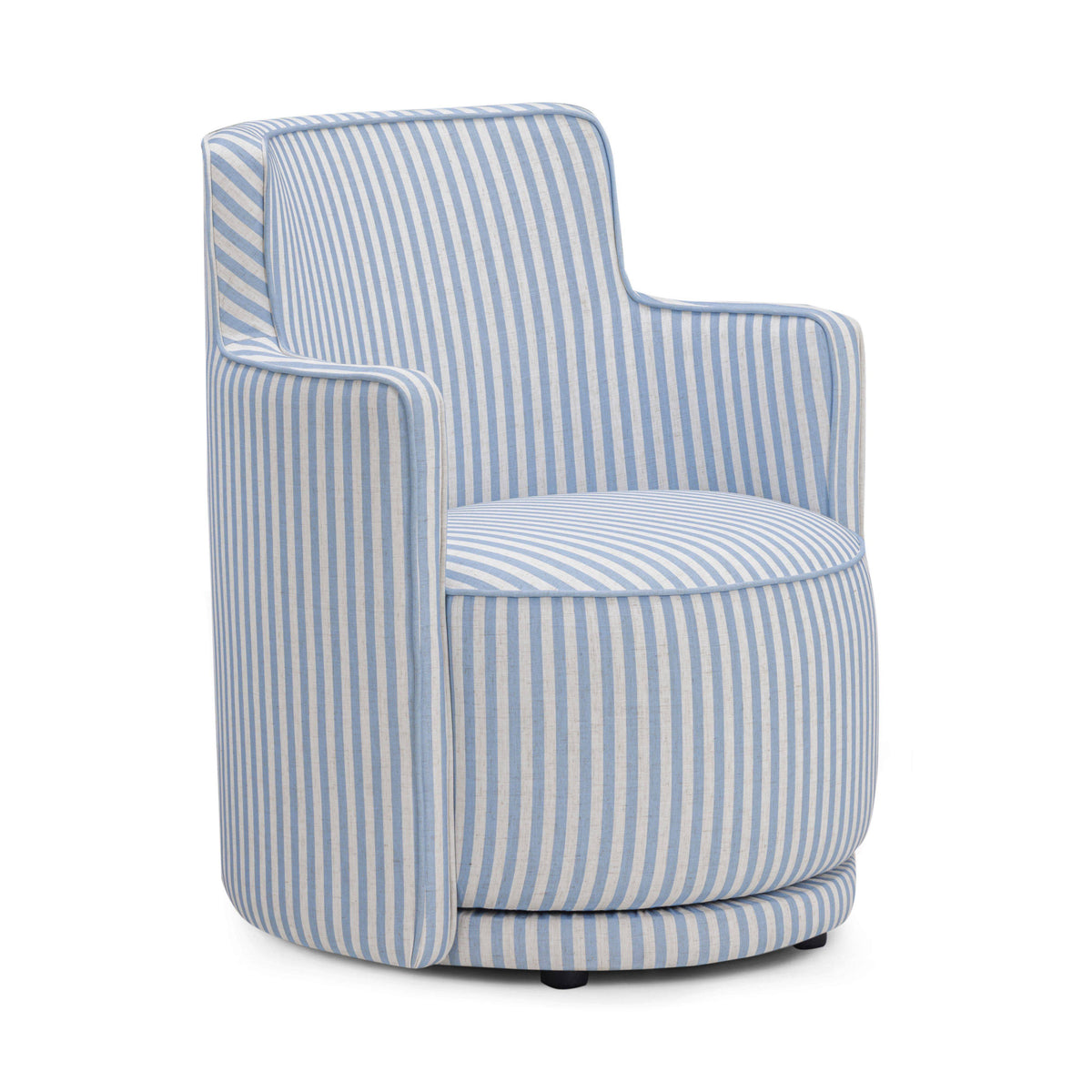 Passe Striped Linen Swivel Accent Chair - View 1