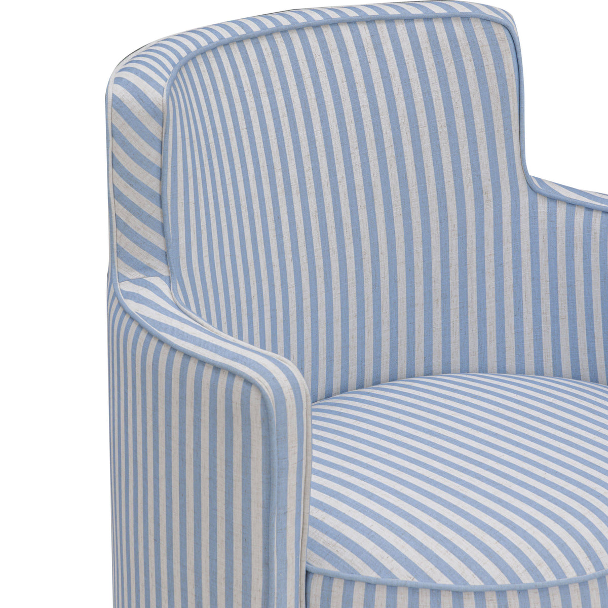 Passe Striped Linen Swivel Accent Chair - View 4
