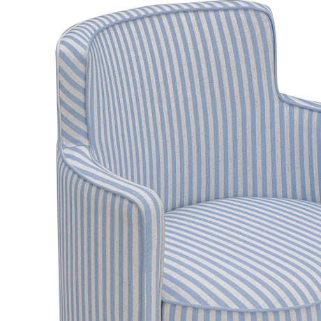 Passe Striped Linen Swivel Accent Chair - View 4