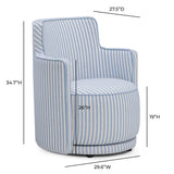 Passe Striped Linen Swivel Accent Chair - View 7