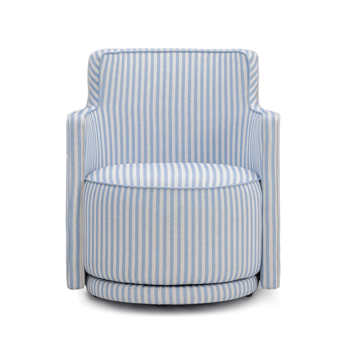 Passe Striped Linen Swivel Accent Chair - View 3