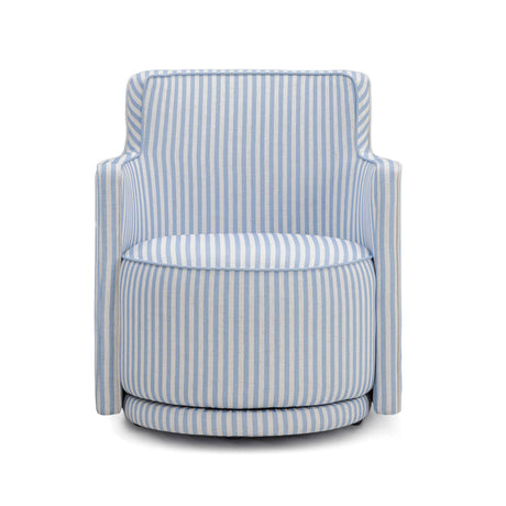 Passe Striped Linen Swivel Accent Chair - View 3