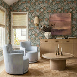Passe Striped Linen Swivel Accent Chair - View 2