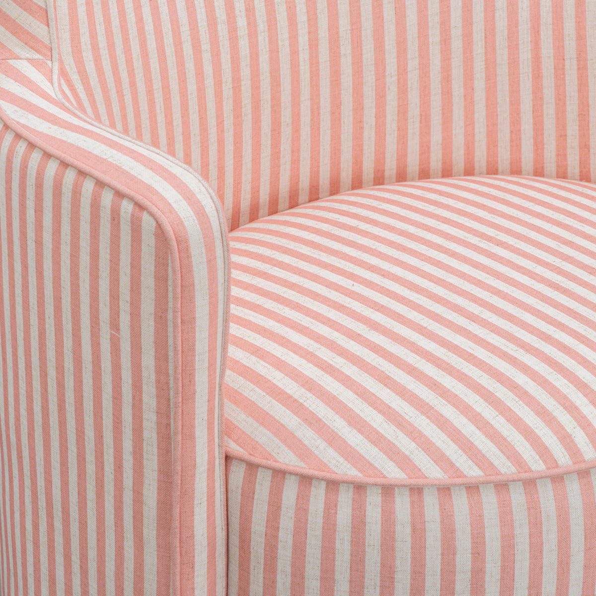 Passe Striped Linen Swivel Accent Chair - View 11