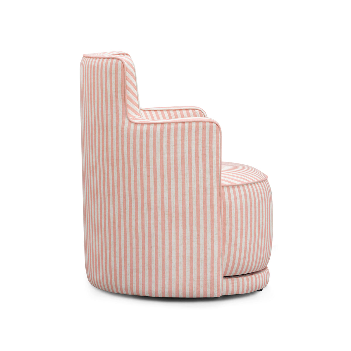 Passe Striped Linen Swivel Accent Chair - View 12