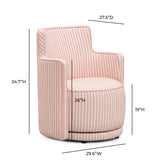 Passe Striped Linen Swivel Accent Chair - View 14