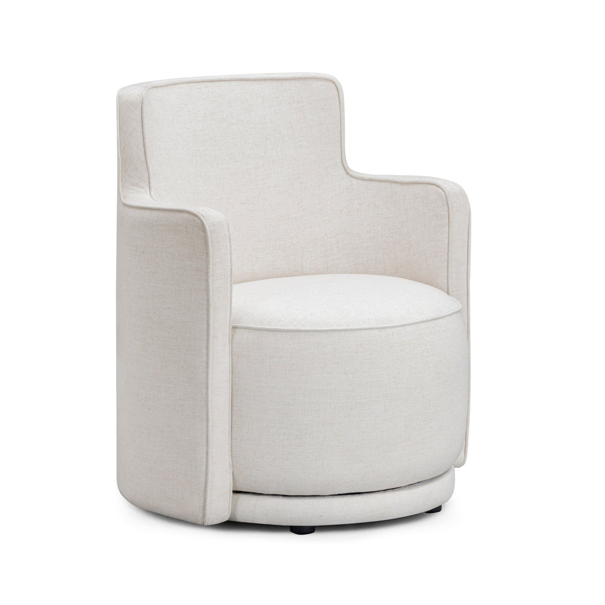 Passe Cream Upcycled Performance Linen Swivel Accent Chair - View 1