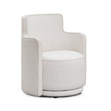 Passe Cream Upcycled Performance Linen Swivel Accent Chair - View 1