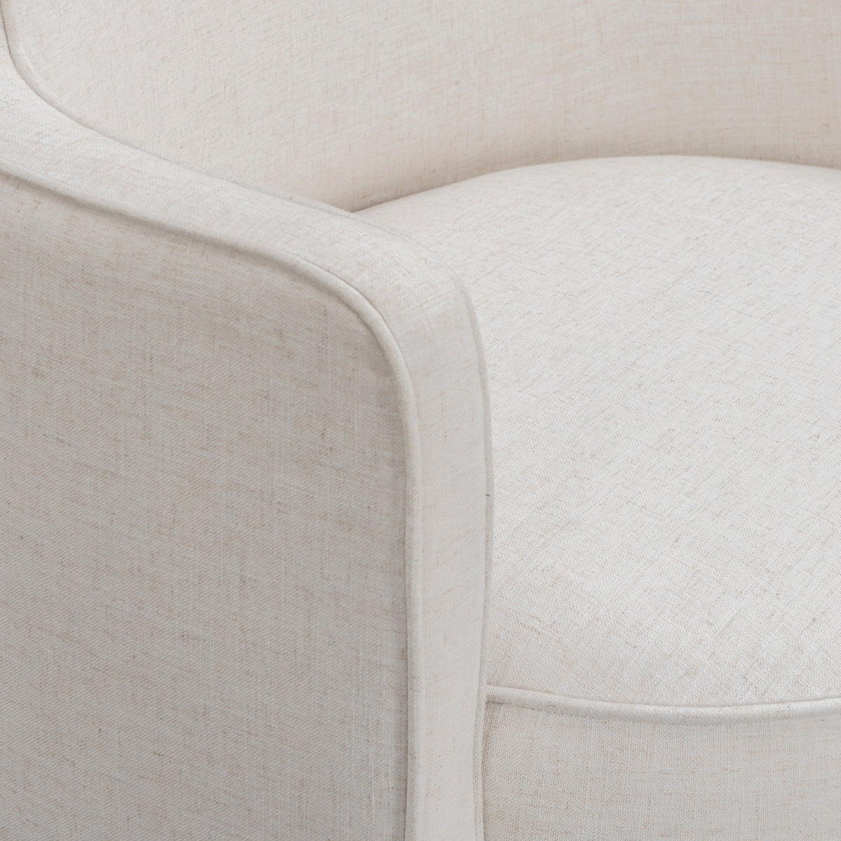 Passe Cream Upcycled Performance Linen Swivel Accent Chair - View 4