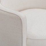 Passe Cream Upcycled Performance Linen Swivel Accent Chair - View 4