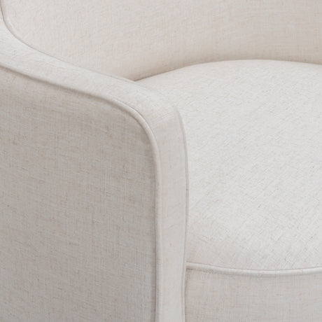 Passe Cream Upcycled Performance Linen Swivel Accent Chair - View 4
