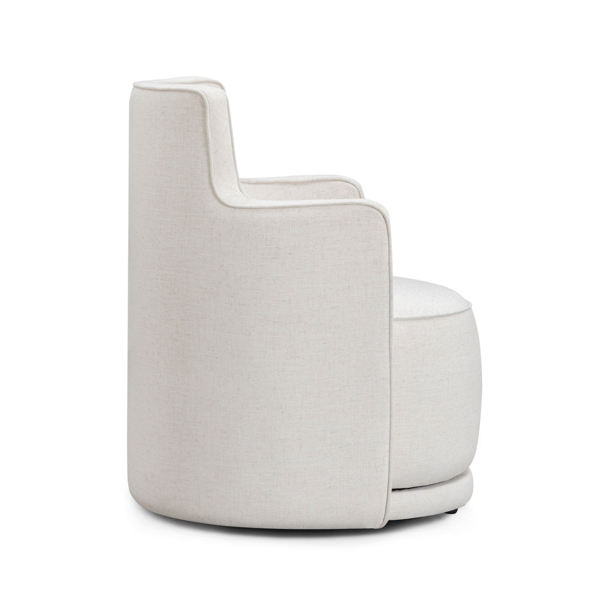 Passe Cream Upcycled Performance Linen Swivel Accent Chair - View 5