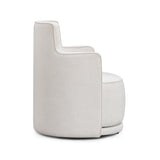 Passe Cream Upcycled Performance Linen Swivel Accent Chair - View 5