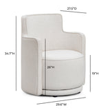 Passe Cream Upcycled Performance Linen Swivel Accent Chair - View 7