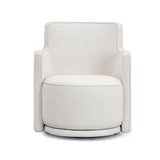 Passe Cream Upcycled Performance Linen Swivel Accent Chair - View 3