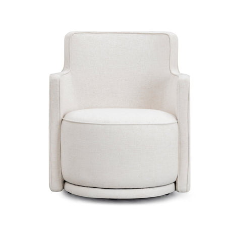 Passe Cream Upcycled Performance Linen Swivel Accent Chair - View 3