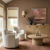Passe Cream Upcycled Performance Linen Swivel Accent Chair - View 2