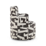 Passe Black Performance Jacquard Swivel Accent Chair - View 5