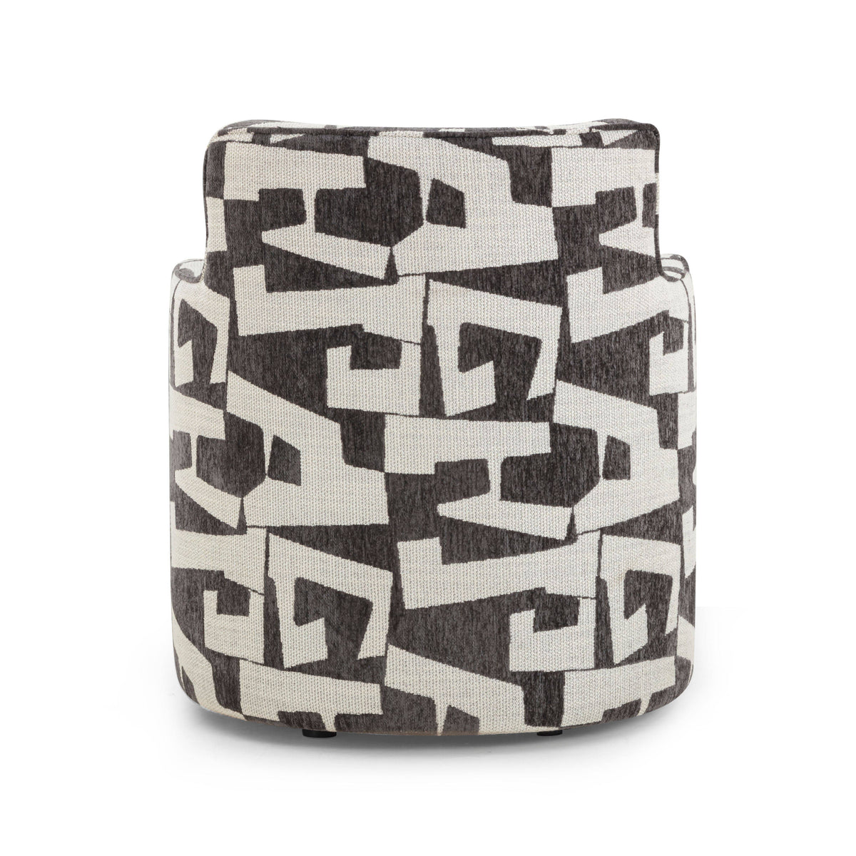 Passe Black Performance Jacquard Swivel Accent Chair - View 6