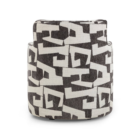 Passe Black Performance Jacquard Swivel Accent Chair - View 6