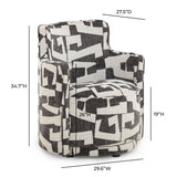 Passe Black Performance Jacquard Swivel Accent Chair - View 7
