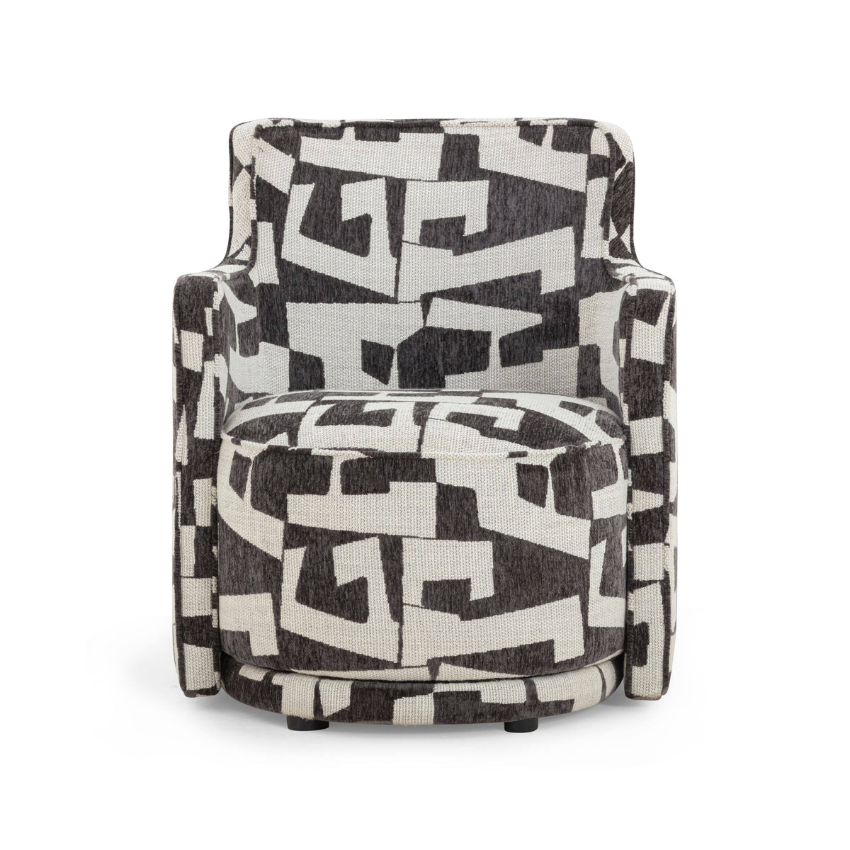 Passe Black Performance Jacquard Swivel Accent Chair - View 3