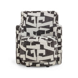 Passe Black Performance Jacquard Swivel Accent Chair - View 3