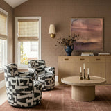 Passe Black Performance Jacquard Swivel Accent Chair - View 2