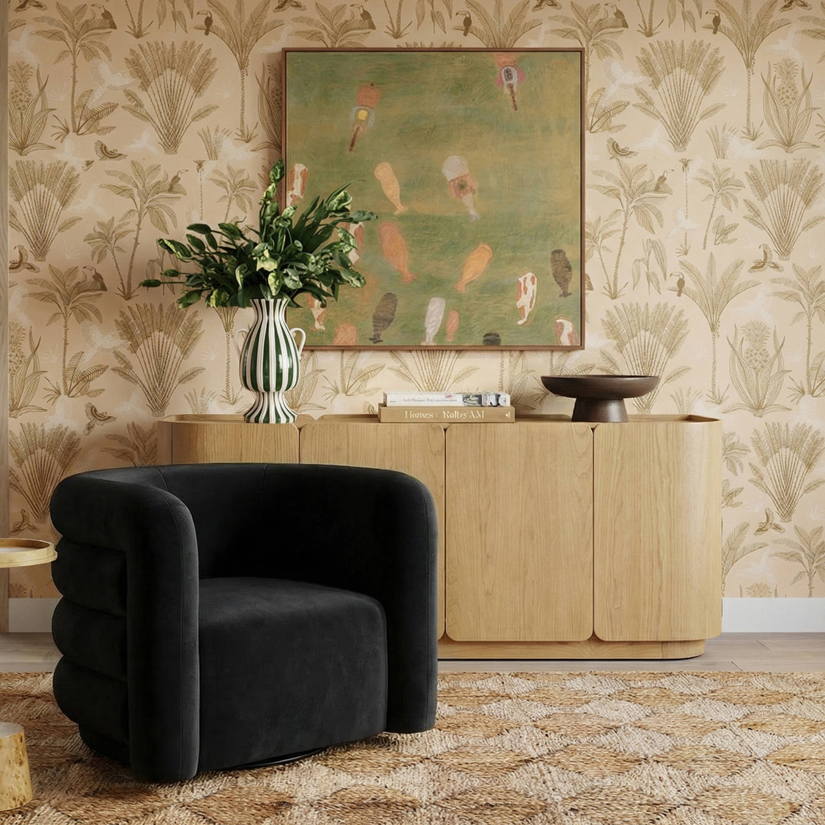 Curves Performance Velvet Swivel Accent Chair - View 2