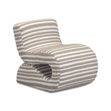 Senna Taupe Organic Stripes Contract-Grade Jacquard Fabric Accent Chair - View 1