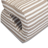 Senna Taupe Organic Stripes Contract-Grade Jacquard Fabric Accent Chair - View 4