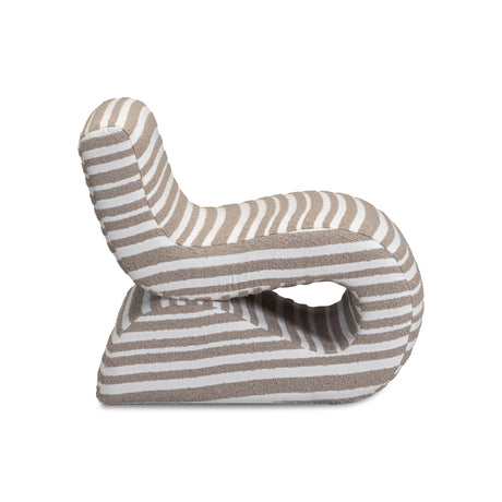 Senna Taupe Organic Stripes Contract-Grade Jacquard Fabric Accent Chair - View 5
