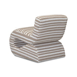 Senna Taupe Organic Stripes Contract-Grade Jacquard Fabric Accent Chair - View 6