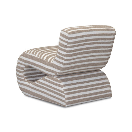 Senna Taupe Organic Stripes Contract-Grade Jacquard Fabric Accent Chair - View 6
