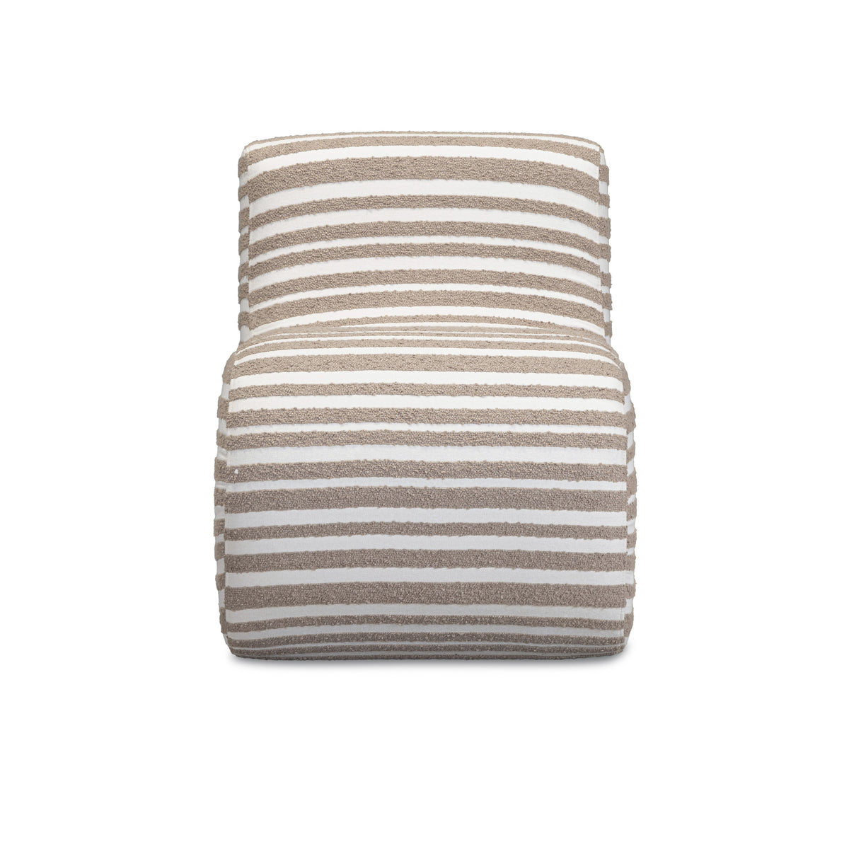 Senna Taupe Organic Stripes Contract-Grade Jacquard Fabric Accent Chair - View 3