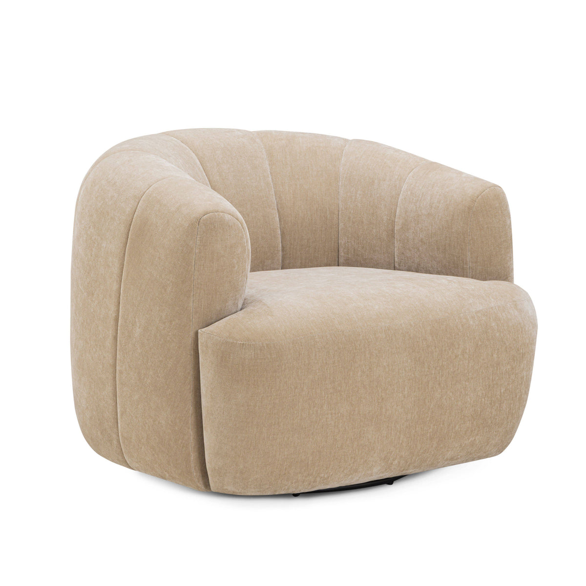 Jasmine Upcycled Contract-Grade Basketweave Fabric Swivel Accent Chair - View 1