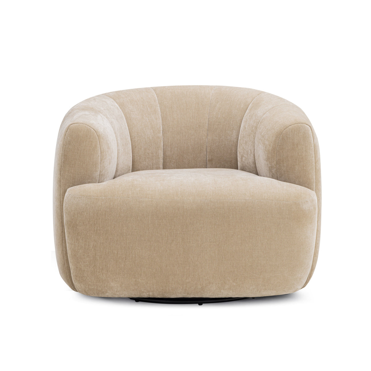 Jasmine Upcycled Contract-Grade Basketweave Fabric Swivel Accent Chair - View 3