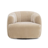 Jasmine Upcycled Contract-Grade Basketweave Fabric Swivel Accent Chair - View 3