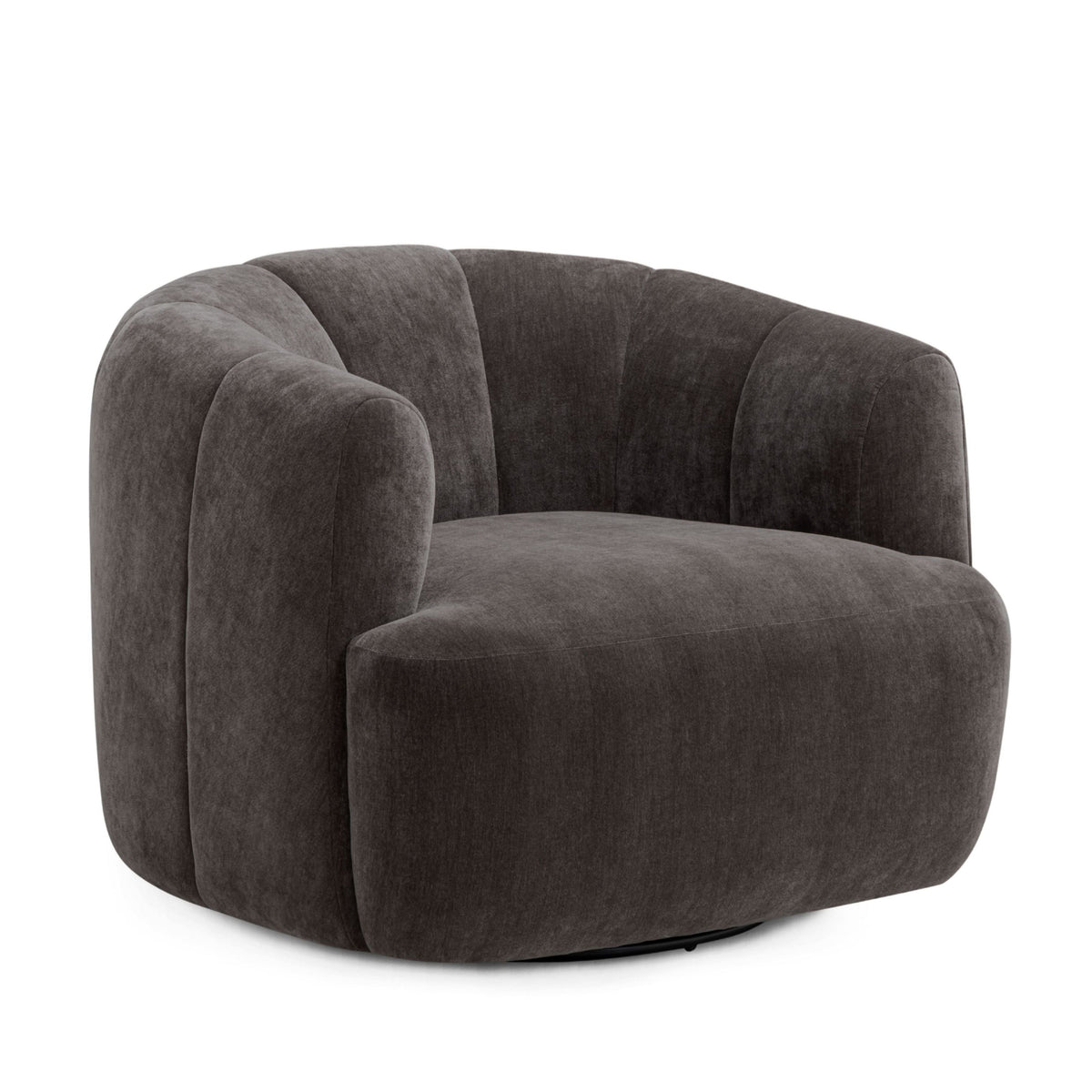 Jasmine Upcycled Contract-Grade Basketweave Fabric Swivel Accent Chair - View 8