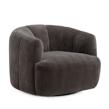 Jasmine Upcycled Contract-Grade Basketweave Fabric Swivel Accent Chair - View 8